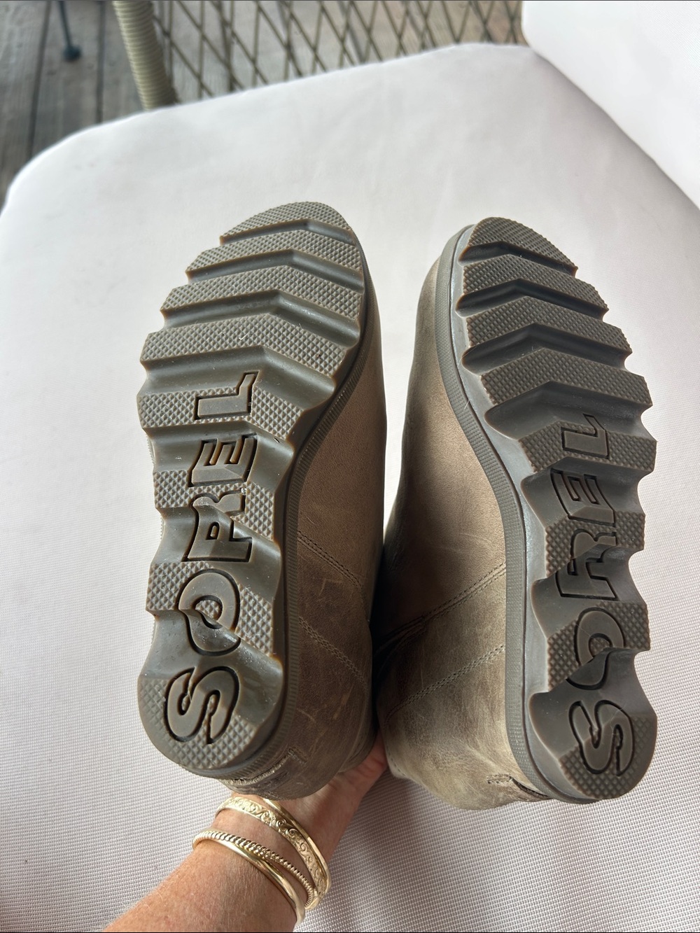 Sorel Taupe Suede Wedge Ankle Booties with Side Zip - Picture 7 of 7